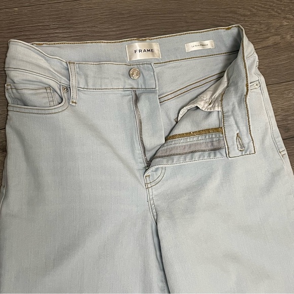 FRAME Le Slim Palazzo Jeans High Rise Wide Leg Feather Light Wash Sz 27 NWT $278 - Picture 8 of 11